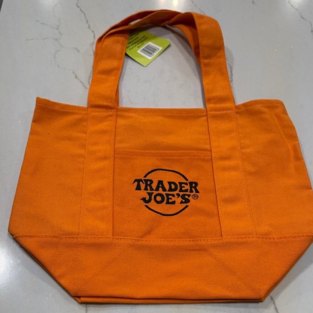 Final Few Trader Joe's Orange Canvas Tote Bag